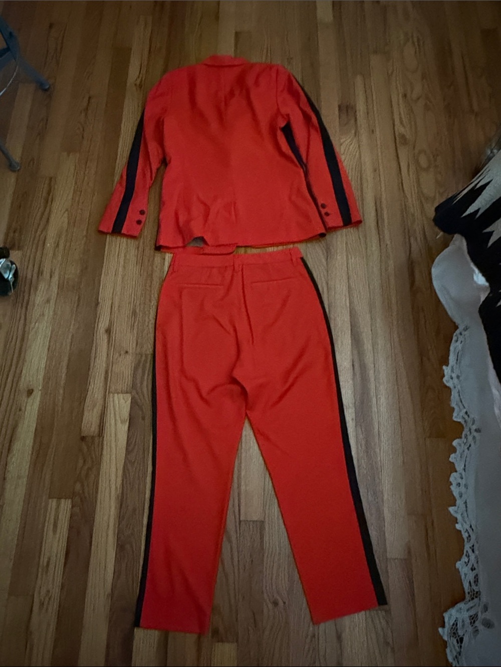 Wildfang Orange Tailored Pants with Black Side Stripe - Picture 3 of 5